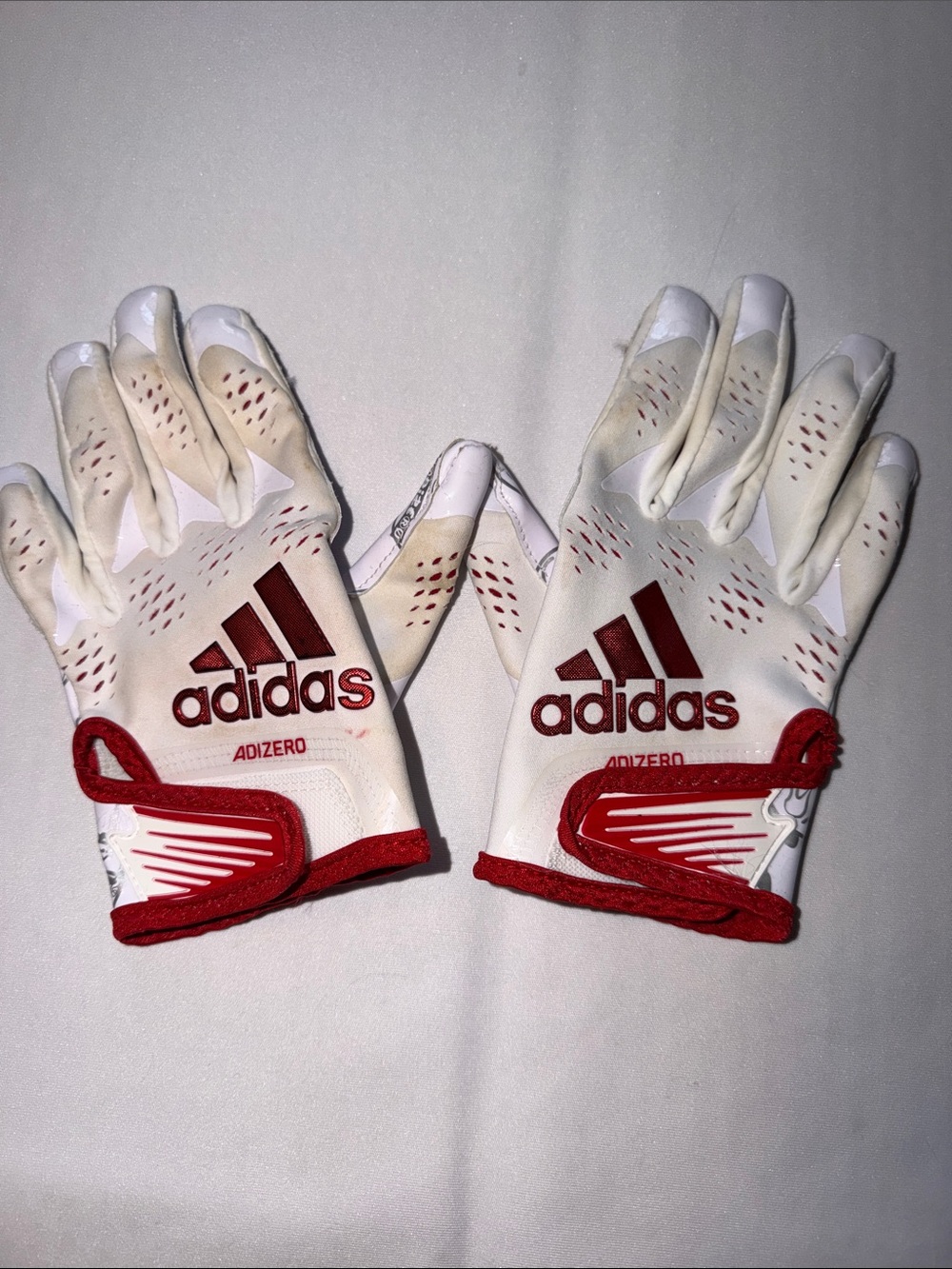 Adidas Adizero 13 Moments Football Gloves Red & White Size Adult Small
